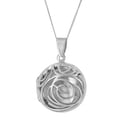 thumbnail image 2 of Silverly Women's 925 Sterling Silver Filigree Cut-Out Pattern Round Locket Pendant Necklace, 18", 2 of 7
