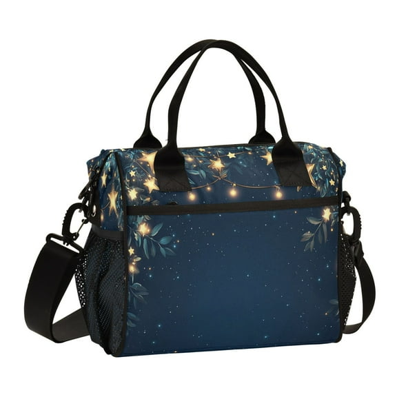 WOBOGO Stars on A Dark Blue Sky Lunch Bag Large Capacity Leak Proof Insulation Soft Adult Men and Women Universal 11×10.6×5.5in