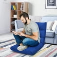 thumbnail image 3 of Costway Adjustable 14-Position Floor Chair Folding Lazy Gaming Sofa Lounge Chair Blue, 3 of 10