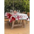 thumbnail image 2 of Outdoor Tablecloth with Umbrella Hole and Zipper, Love Heart Valentine's Day Rectangle Table Cloth 60x120 Inch Waterproof Tablecloth, Eucalyptus Botanical Red Pink Picnic Table Cover for Patio, 2 of 7