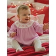 thumbnail image 4 of BemeyourBBs Newborn Baby Girls Valentines Day Outfit Bubble Romper Long Sleeve Crew Neck Stripes Embroidery Letters Bodysuit Infant Spring Clothes, 4 of 9