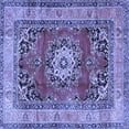 thumbnail image 1 of Ahgly Company Indoor Square Medallion Blue Traditional Area Rugs, 7' Square, 1 of 4