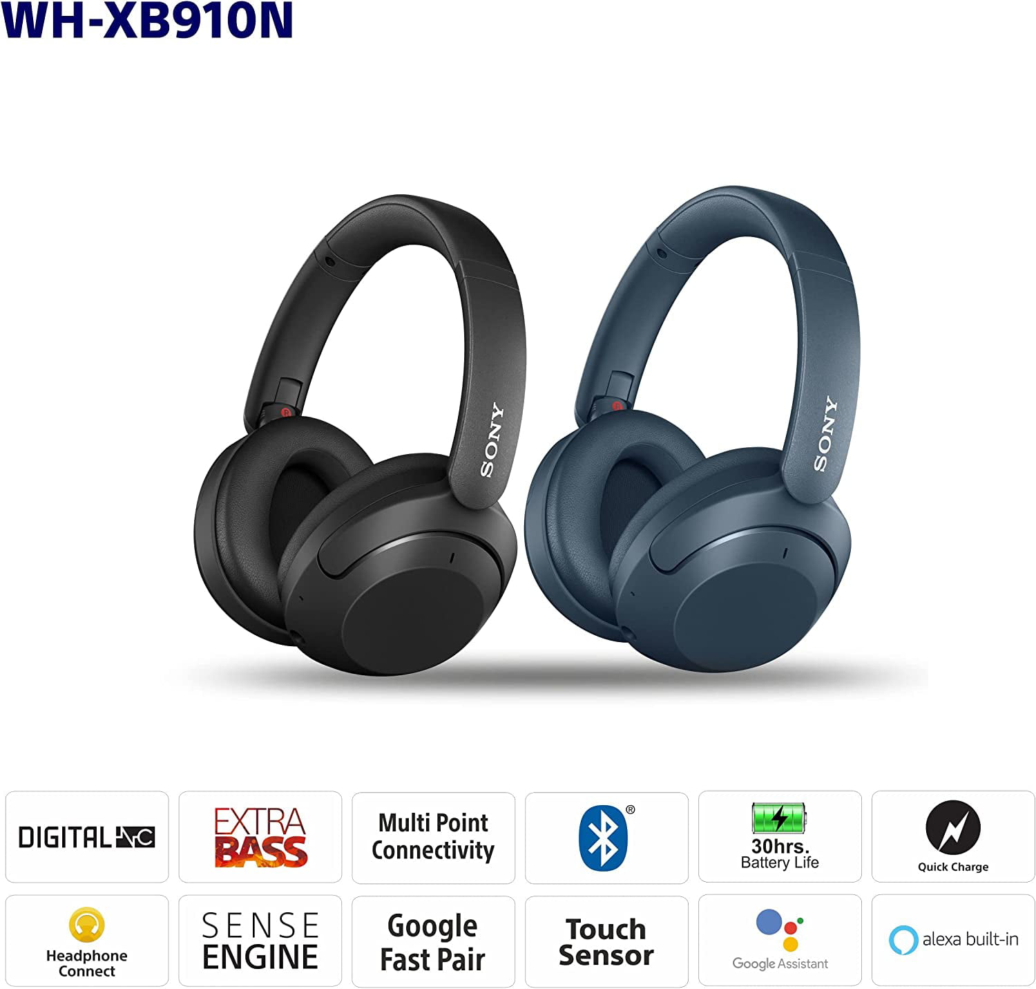 Sony WH-XB910N Over-Ear Noise 