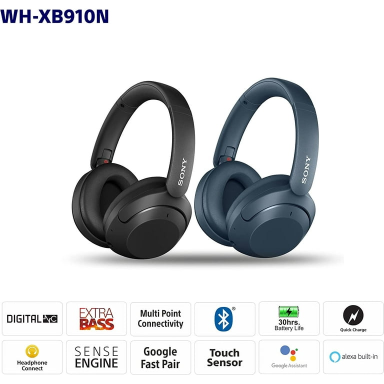 Sony WH-XB910N - Headphones with mic - full size - Bluetooth