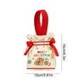 thumbnail image 3 of Diceymbol Christmas Candy Canvas Bag, Fabric Drawstring Gift Bag, Santa Print, 7x7-Inch, 3 of 6