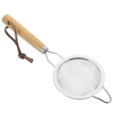 

FRCOLOR Handheld Flour Sifter Practical Mesh Design Sieve Kitchen Flour Strainer with Wooden Handle