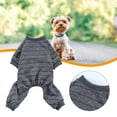 thumbnail image 4 of High Collar Dog Pajamas - Striped Sleeping Wear Pet Jumpsuit - Comfortable Four-Legged Clothes for Indoor, 4 of 8