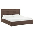 thumbnail image 3 of Weston Home Gaylen Tufted Linen Headboard Storage Platform Bed, King, Brown, 3 of 8