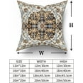 thumbnail image 4 of Tan Blue Brown Ethnic Boho Throw Pillow Covers 20x20 Inch Bohemian Carpet Vintage Black Teal Grey Floral Decorative Pillows Cases Farmhouse Accent Home Decor For Bedroom Couch Sofa Porch Set Of 2, 4 of 6