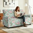 thumbnail image 3 of Yuyamidu Pink Floral Loveseat Recliner Covers 2 Seater Washable Reclining Sofa Covers with Elastic Edge Easy to Install Recliner Slipcovers Gift for Holiday, 3 of 8
