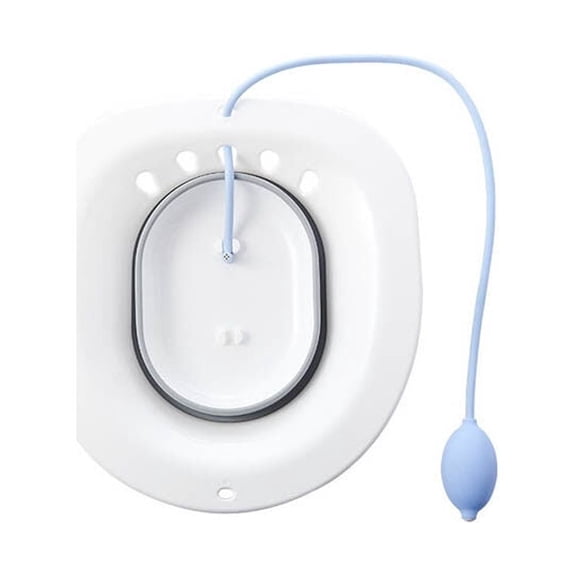 Naiovety Bidet plegable Bañeras profesionales Masaje Sit Bath Baño portátil Inodoro medicado Bañera de descarga para ancianos embarazadas Juegos de accesorios de baño Blanco Gris