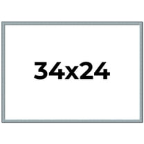 34x24 Frame Blue Scuffed Farm Board Solid Wood Picture Frame Width 0.75 Inches | Interior Depth 0.5