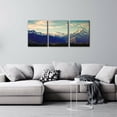 thumbnail image 3 of - 3 Piece Canvas Wall Art - New Zealand Scenic Mountain Landscape Shot at Mount Cook National Park - Natural Landscape Modern Artwork Home Decor Stretched and Framed Ready to Hang - 12"x16"x3, 3 of 6