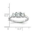 thumbnail image 2 of 925 Sterling Silver Polished CZ Cubic Zirconia Simulated Diamond Ring Size 8 -  Jewelry Gift for Mom, 2 of 2