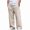 Khaki, variant on HOMADLES Men's Solid Color Pants Straight Leg Elastic Waist Flat Pants Side Pockets Casual Pants Light Blue Size L