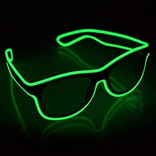 Gafas inalámbricas YourFocus con luz LED que brillan en la oscuridad, gafas de neón para fiestas rave, EDM, Halloween, Navidad (verdes)