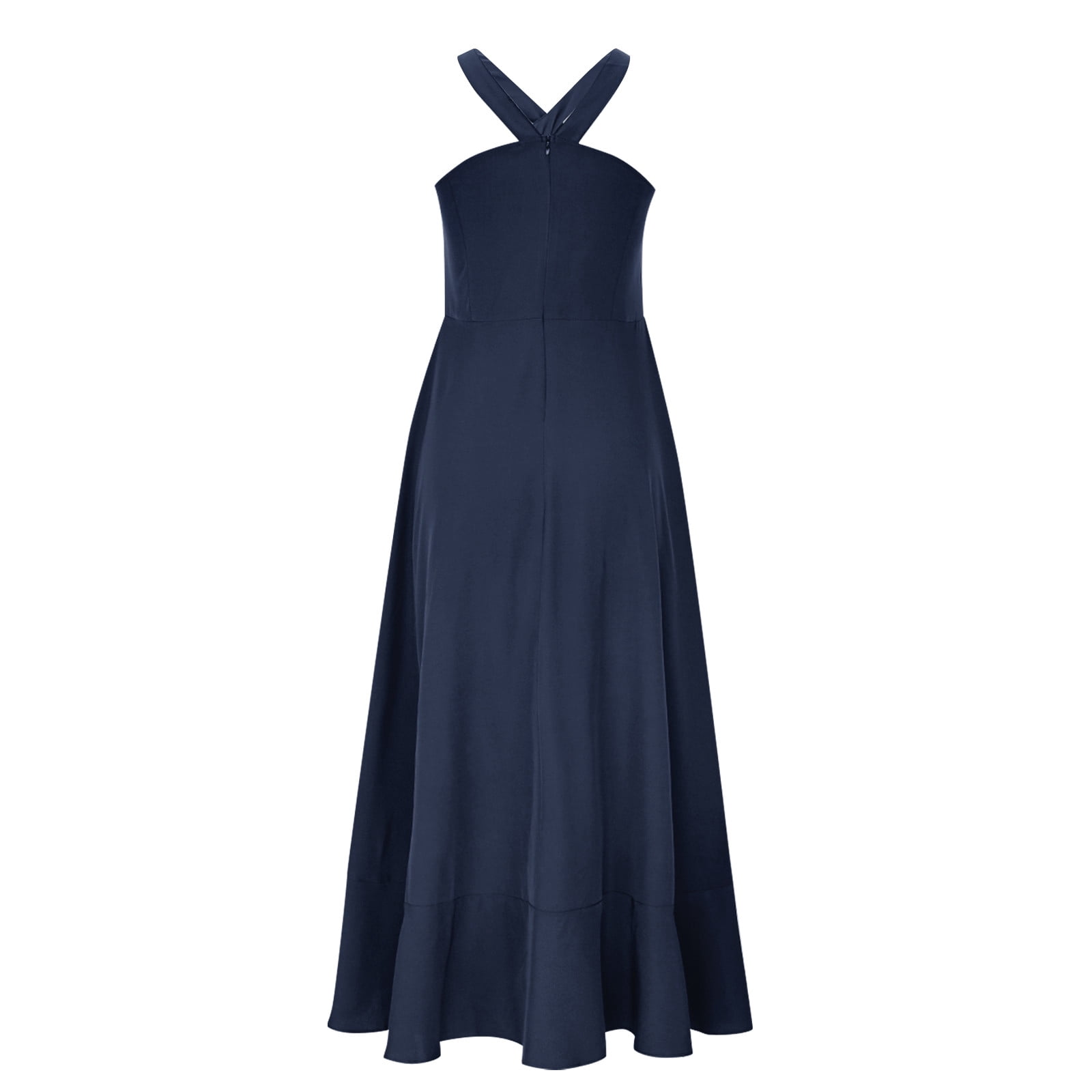 Oplxuo Halter Cocktail Women Dresses Prom Formal Wedding Bridesmaid Dress Ruffled Maxi Hi-Lo Evening Party 2025 Dress