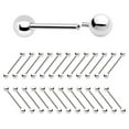 thumbnail image 1 of 12 Pack Surgical Steel Internally Threaded Straight Barbells - 14ga or 16ga, 1 of 1