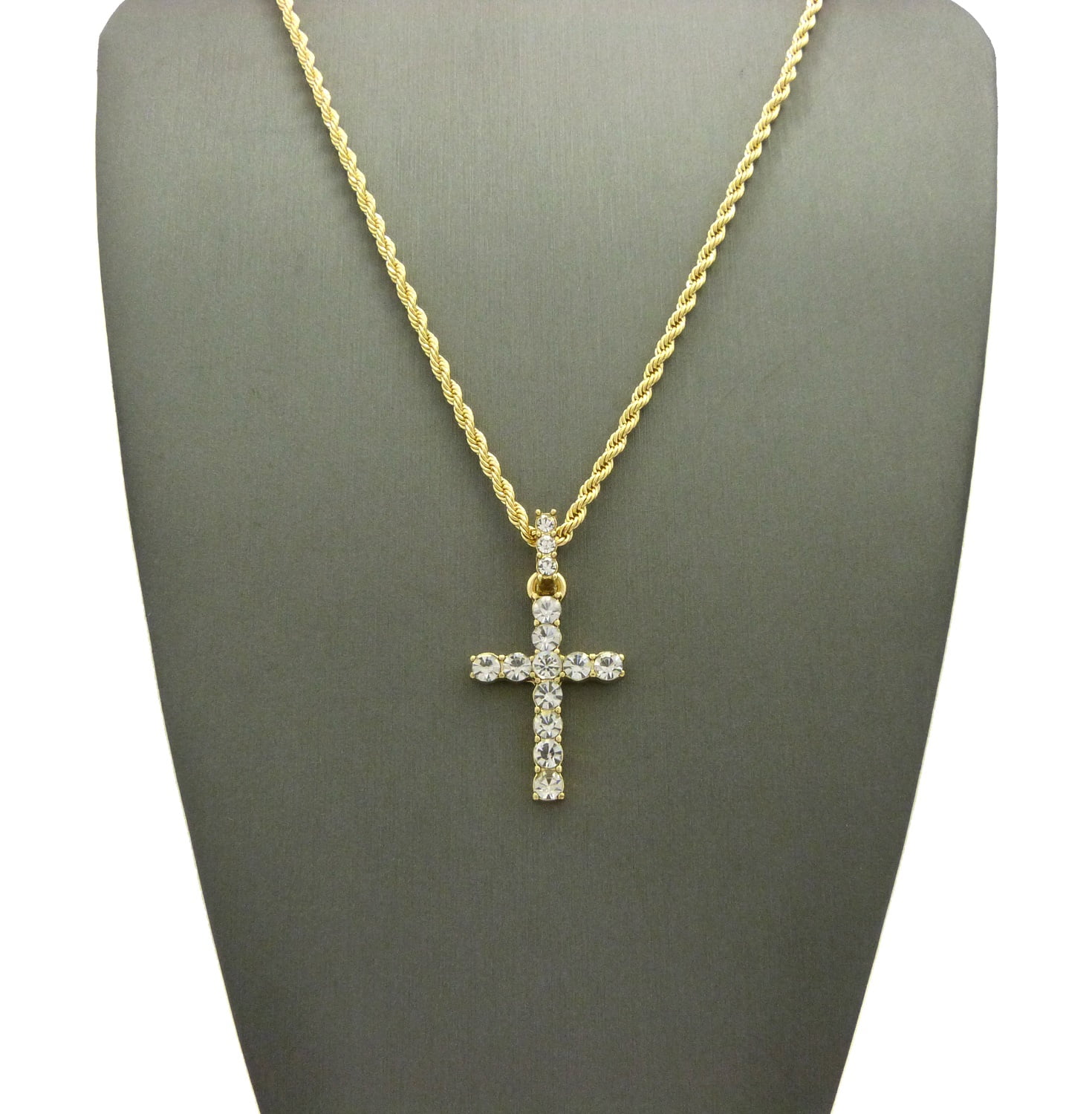 Passage 7 18K Real Gold Plated Jesus Christ Cross Pendant Necklace