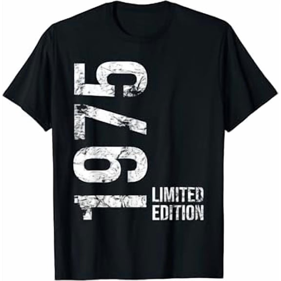 47th Birthday 47 Years Man Woman Retro Vintage 1975 Gift T-Shirt