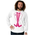 thumbnail image 3 of Breast Cancer Awareness Print Tuxedo Men's Long Sleeve Tee T Shirt Brisco Brands M, 3 of 6