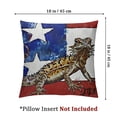 thumbnail image 3 of Reptile Throw Pillow Cushion Cover, Illustration of Warrior Horned Toad Standing for Texas City American Dream, Decorative Square Accent Pillow Case, Blue White, 3 of 7