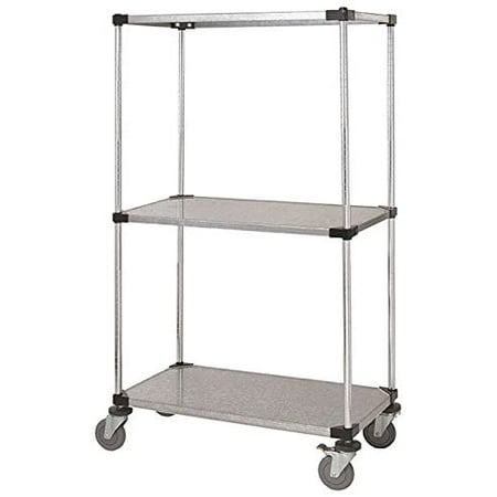 

21 Deep x 42 Wide x 86 High 3 Tier Solid Galvanized Mobile Shelving Unit with 1200 lb Capacity