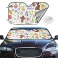 thumbnail image 2 of Fotbe Happy Easter1 Car Windshield Sunshade | Sun Visor Protector Front Window Shade, Keeps Out UV Rays, Keeps Your Vehicle Cool-Small, 2 of 7