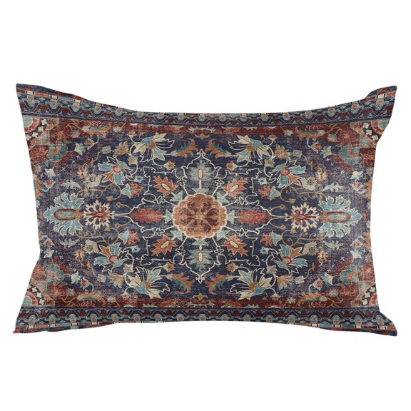 Rustic Flowers Modern Geometric Abstract Art Throw Pillow Cover, Pillowcase Protectors with Zipper, Breathable Decorative Lumbar Pillow Case Cover, Pillow Shams for Couch Sofa 12x20Inch
