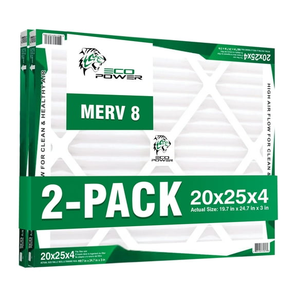 20x25x4 Air Filter MERV 8 (2-Pack) - Pleated Air Conditioner HVAC AC Furnace Air Filters Replacement (20x25x4 2-Pack)