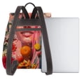 thumbnail image 3 of Naloa Vibrant Floral Collage Portrait Print Leather Backpack Purse for Women and Ladies,Shoulder Travel Daypacks Bags,Laptop Backpack for Women, 3 of 4
