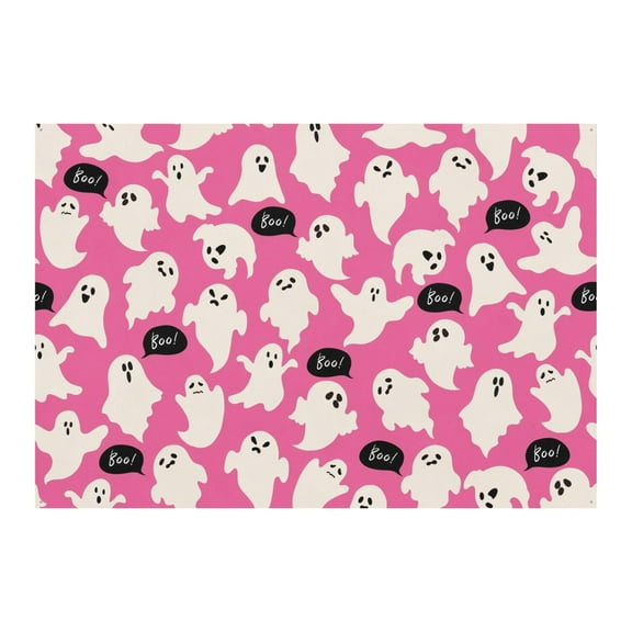 Halloween Photo Backdrop 7x5ft - Vintage Spooky Cute with Ghost Pumpkin and Cobweb