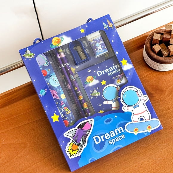 ZZkhGO Ensemble-Cadeau de Papeterie pour la Rentrée Scolaire, 6 Pcs, Boîte de Papeterie Surprise, Mignonne Trousse de Papeterie pour Enfants pour Récompenses en Classe, Cadeau d'Anniversaire
