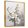 thumbnail image 2 of Designart "White Apple Blossom Minimalism I" Apple Blossom Floater Framed Canvas Art Print, 2 of 5