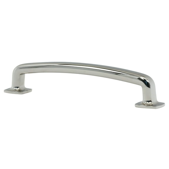 Industrial Style 5-1/32 Inch Center To Center Polished Nickel Cabinet Pull / Handle