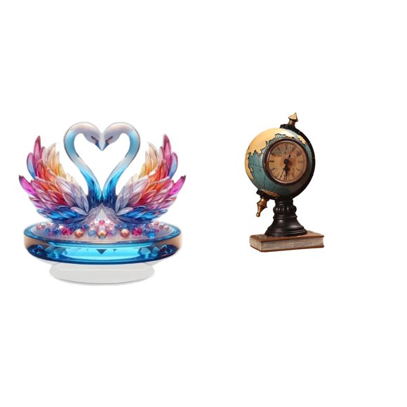 Escultura De Cisne Acrílico Para Centro De Mesa Y Globo Terráqueo, Estatua Moderna, Reloj De Escritorio, Adorno Artesanal Para Oficina, Estante, Decoración De Gabinete