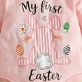 thumbnail image 4 of CAICJ98 My First Easter Baby Girl Outfits Newborn Long Sleeve Romper+Rabbit Tutu Skirt+Headband Infant Clothes Set (Red,12-18 Months), 4 of 7
