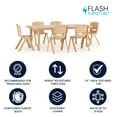 thumbnail image 4 of Flash Furniture Emmy 24"W x 48"L Rectangular Natural Plastic Height Adjustable Activity Table Set with 6 Chairs, 4 of 12