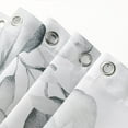 thumbnail image 5 of Grey Eucalyptus Shower Curtain, Watercolor Plant Leaves with Floral Bathroom Shower Curtain Set with Hooks, Gray White, 72x72, 5 of 6