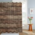 thumbnail image 4 of Shower Curtains for Bathroom, Old Wooden Board Waterproof Fabric Shower Curtain, Rustic Farmhouse Brown Wooden Plank Decorative Bathroom Curtain for Bathtub, 36"x72", No Hooks Included, 4 of 9