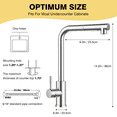 thumbnail image 3 of 304 Stainless Steel Kitchen Faucet with Pull-Out Sprayer, 360-Degree Swivel Spout, Dual Spray Modes (Stream & Spray), Single Handle Mixer Tap for Hot and Cold Water, Includes 2 G1/2 Inlet Hoses,, 3 of 7