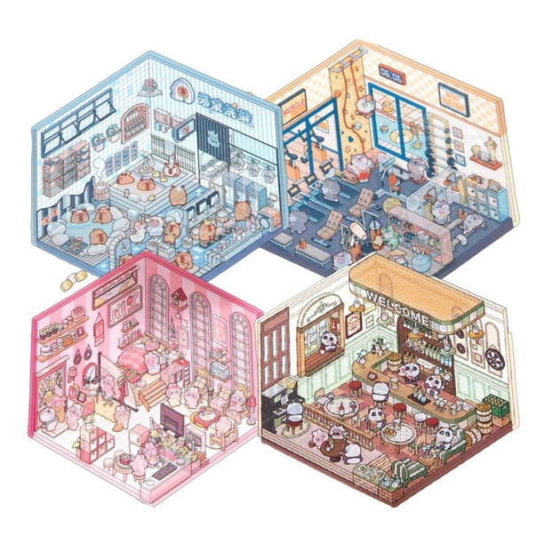 Ruifaya 1 juego de pegatinas de casa 3D para hacer tú mismo, divertidas pegatinas para hacer tú mismo, haz tu propio regalo