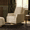 Ivory Boucle with Light Wood Base, variant on Namesake Crewe Recliner and Swivel Glider
