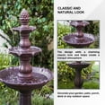 thumbnail image 4 of XBrand 3-Tier Freestanding Waterfall Fountain, Outdoor Garden, Yard, Lawn, Porch Décor, 51 Inch Tall, Brown, 4 of 11