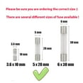 thumbnail image 4 of (6 Pack) 5 amp Fuse / 125v Fuse 5a max, Fast Blow, 0.2 x 0.78 Inch / 5 x 20 mm, Little Glass Fuses for Outdoor String Lights, Christmas Lights, Box Fans and More TC-67, 4 of 5