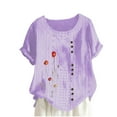 thumbnail image 1 of Birdeem Blouses pour Femmes Mode Imprimée Confortable Ample Manches Courtes Blouse Boutonnée Col Rond Décontracté, 1 of 12