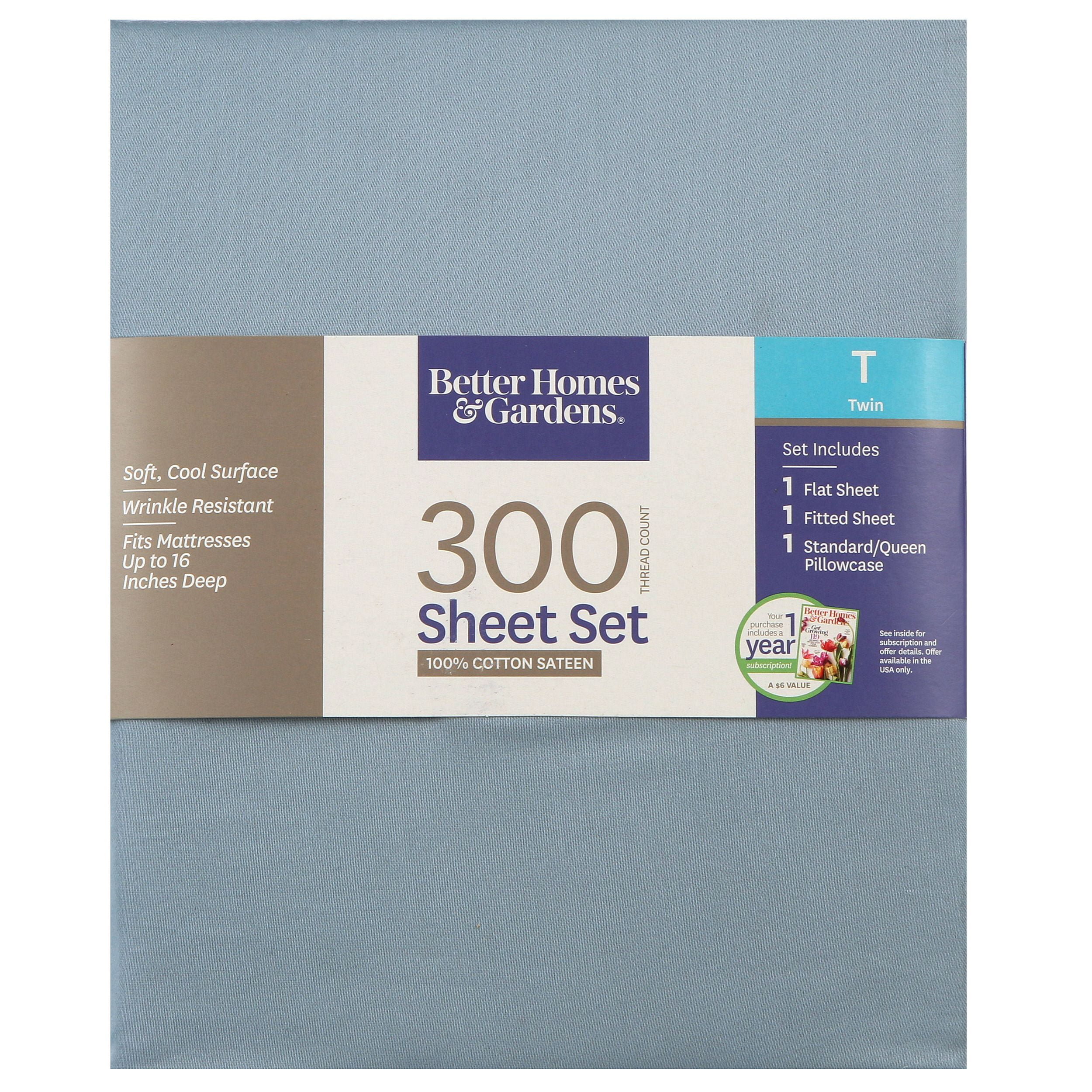 Better Homes & Gardens 300 Thread Count 100 Cotton Wrinkle Resistant