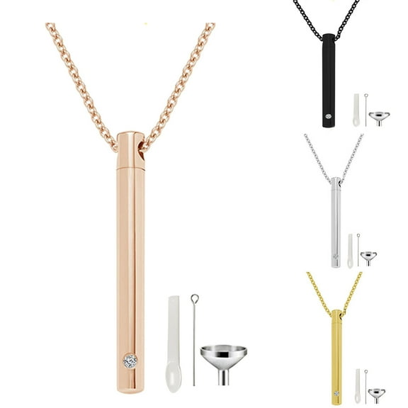 Zhaomeidaxi Cremation Urn Pendant Necklace for Memorial Stainless Steel Necklace Ashes Jewelry Keepsakes