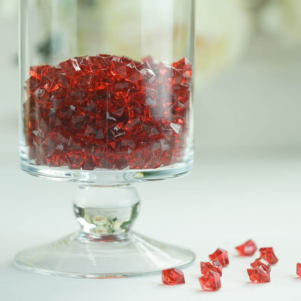 Efavormart 400 pcs BURGUNDY Mini Acrylic Ice Crystals Vase Fillers
