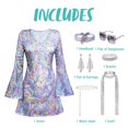 thumbnail image 4 of Conjunto de vestido de discoteca morado Costume Spooktacular Creations de los 70, 4 of 6